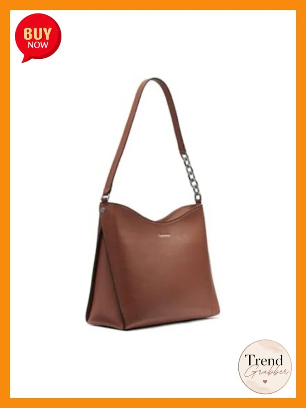 Vegan Leather Chain Hobo Shoulder Bag Zip Travel Purse